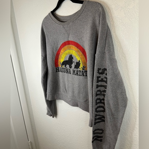 The Lion King Sweatshirt - Women Small - Gray Hakuna Matata Graphic Pullover - Picture 4 of 7